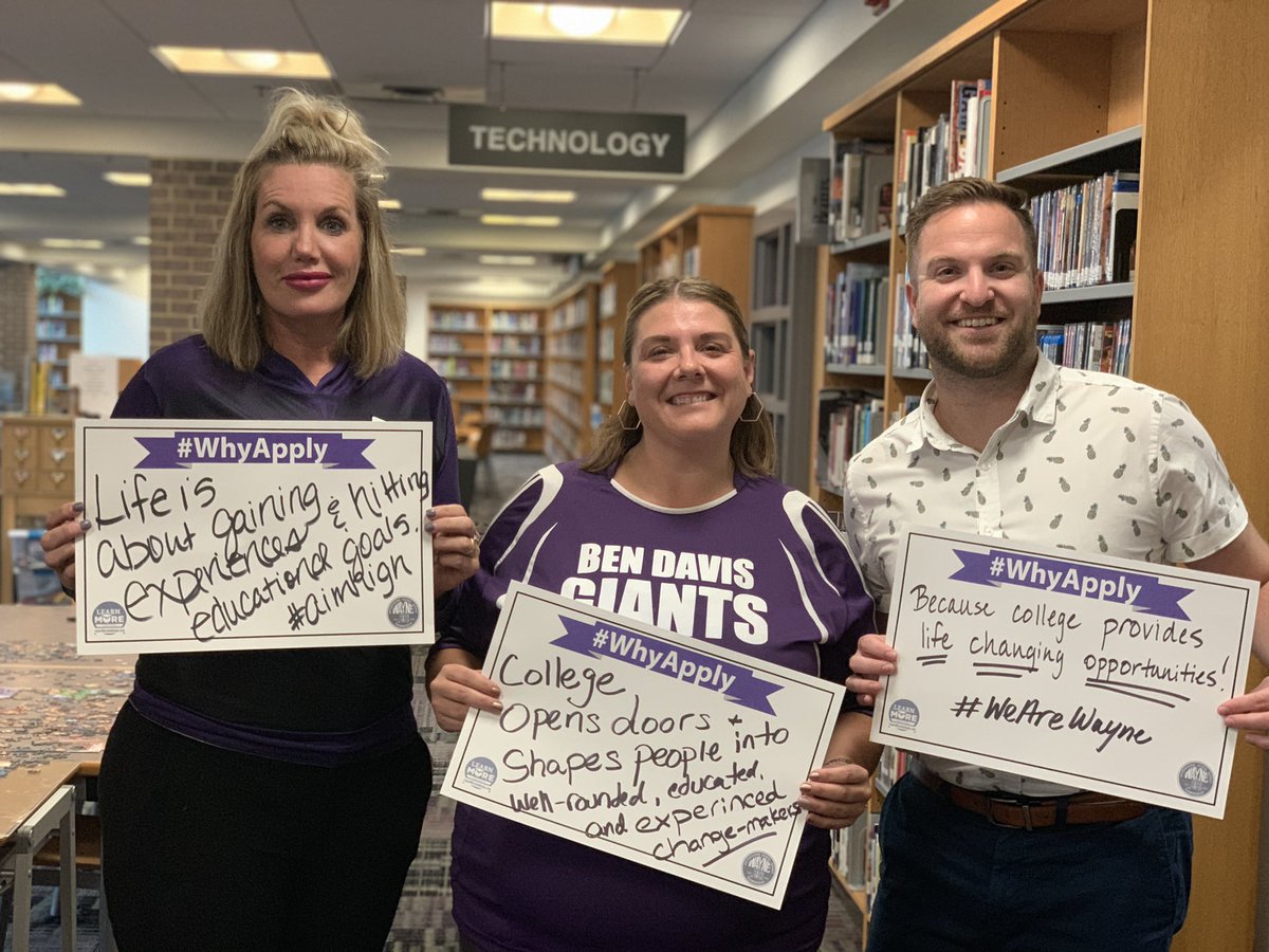 apearish's tweet photo. @WendySkibinski @BDHS_MC @Roseys_Room are KILLING IT with their #WhyApply! College will help you obtain your goals and will open doors to opportunities you never thought possible! #WeAreWayne https://t.co/PekQPIK9MJ