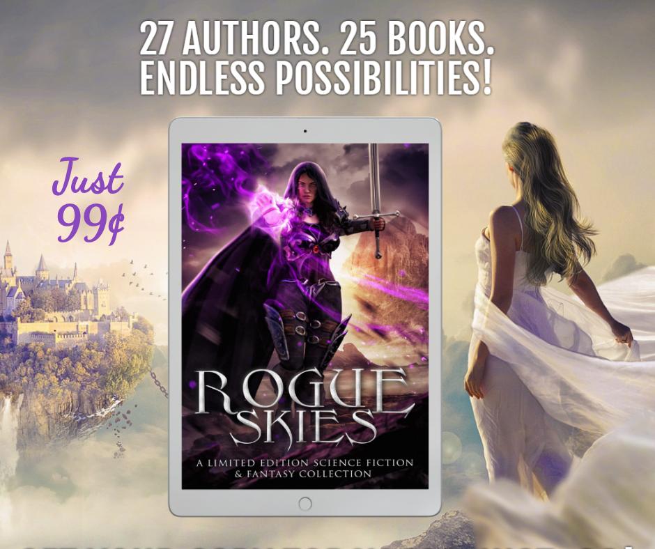 Transport yourself to weird realms and epic otherworlds in this reality-optional boxset! 25 books, bestselling authors, only #99c! #Rogueskies 
#instareads #reading #readers #bookflatlay #TBR #bookshelf