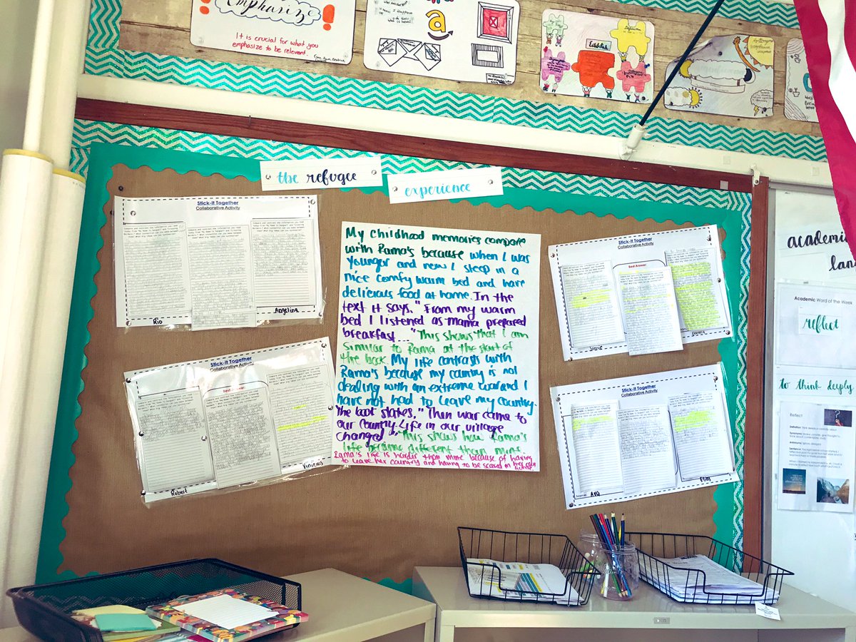 DebitettoK's tweet photo. Learning about the refugee experience with a collaborative writing activity! https://t.co/NIRvefVsdi