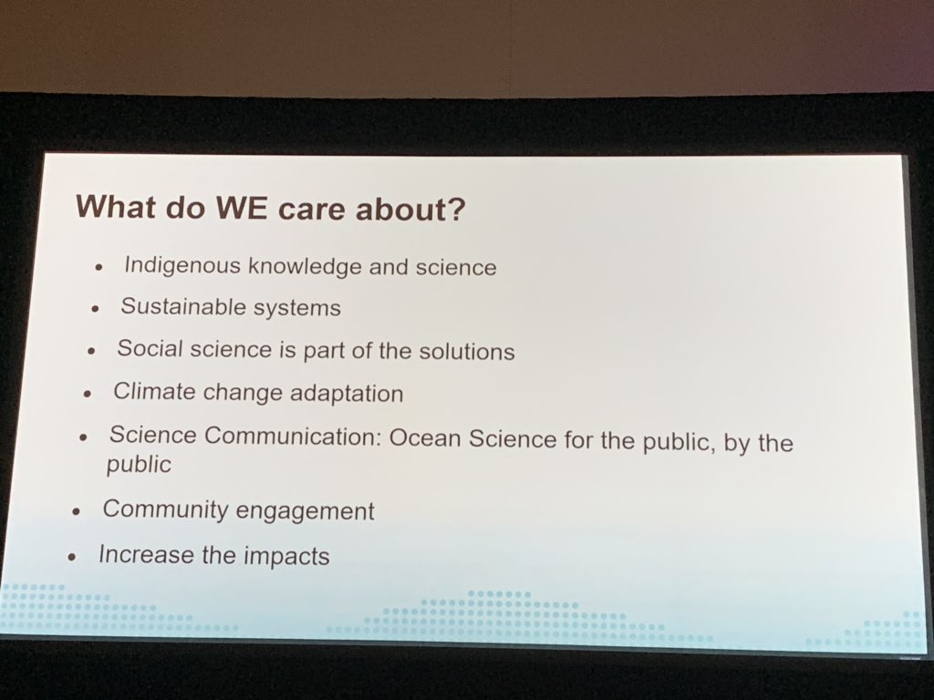 #OceanObs19 fresh perspectives panel of early career scientists share their key messages - science for societal impact!