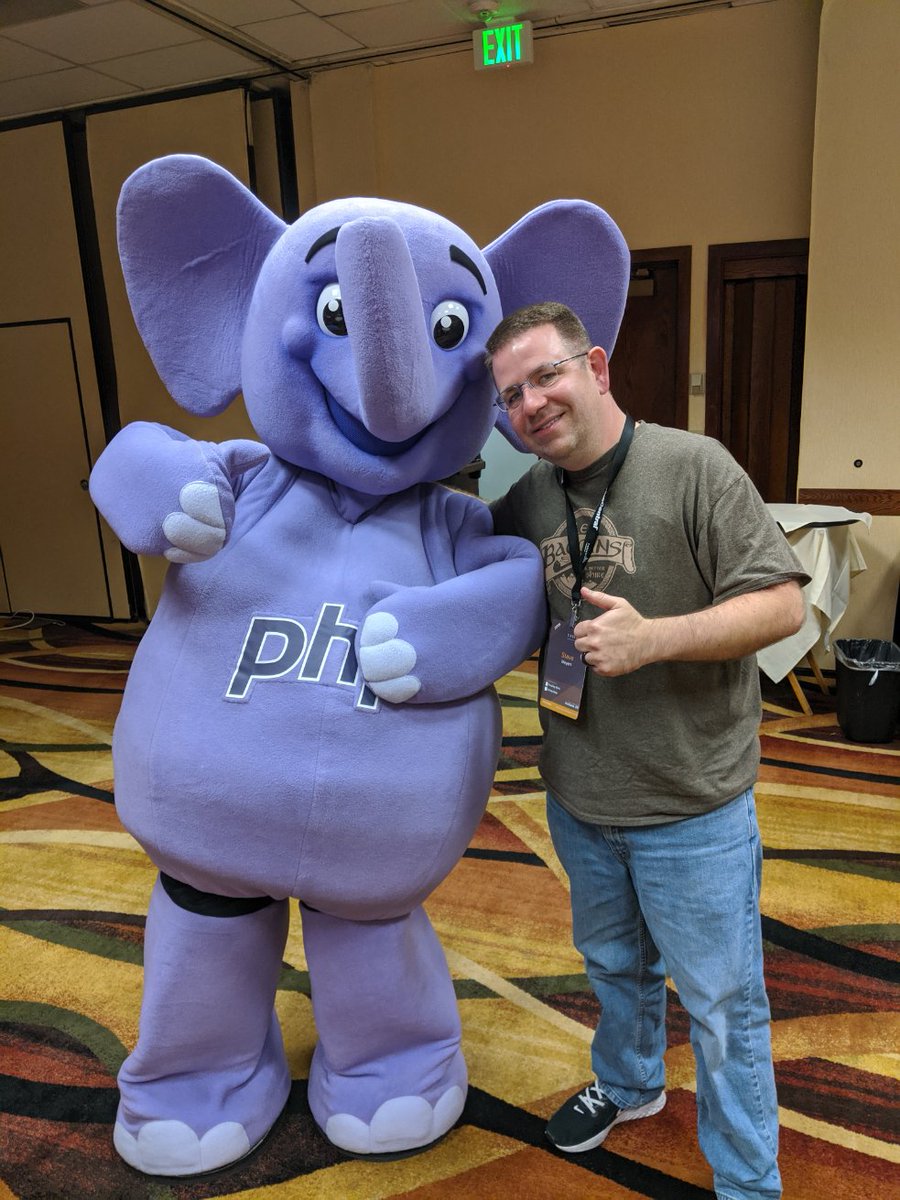 stevecoug's tweet image. Finally got my picture with the #elephpant! #CascadiaPHP2019