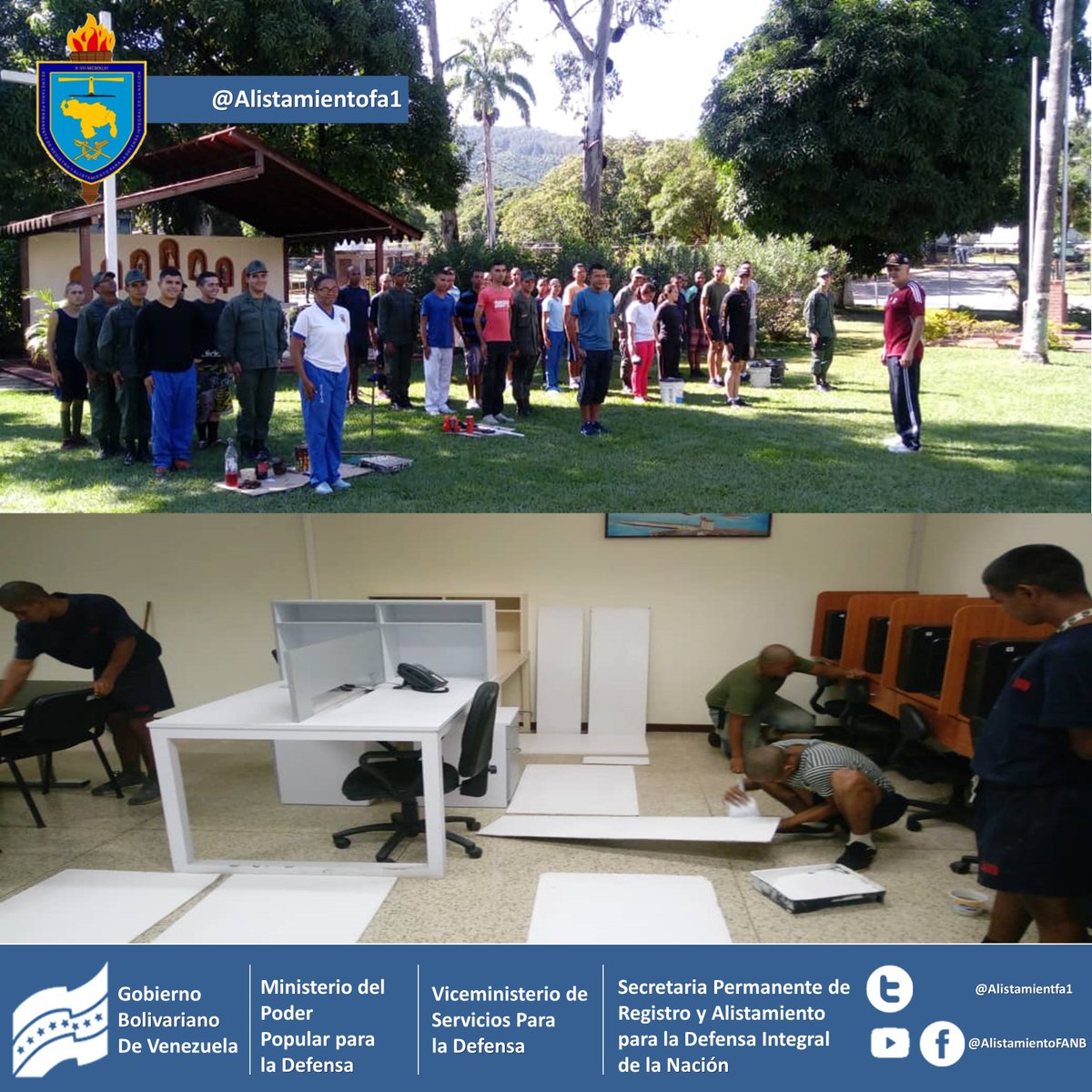 alistamientofa1's tweet photo. #20Sep19 actividad especial con el G/D Gustavo Adolfo Insua Torres SEPRADIN con todo el personal militar y no militar de la SEPRADIN, realizando jornada de mantenimiento a las instalaciones. https://t.co/qu1Pq78FMp