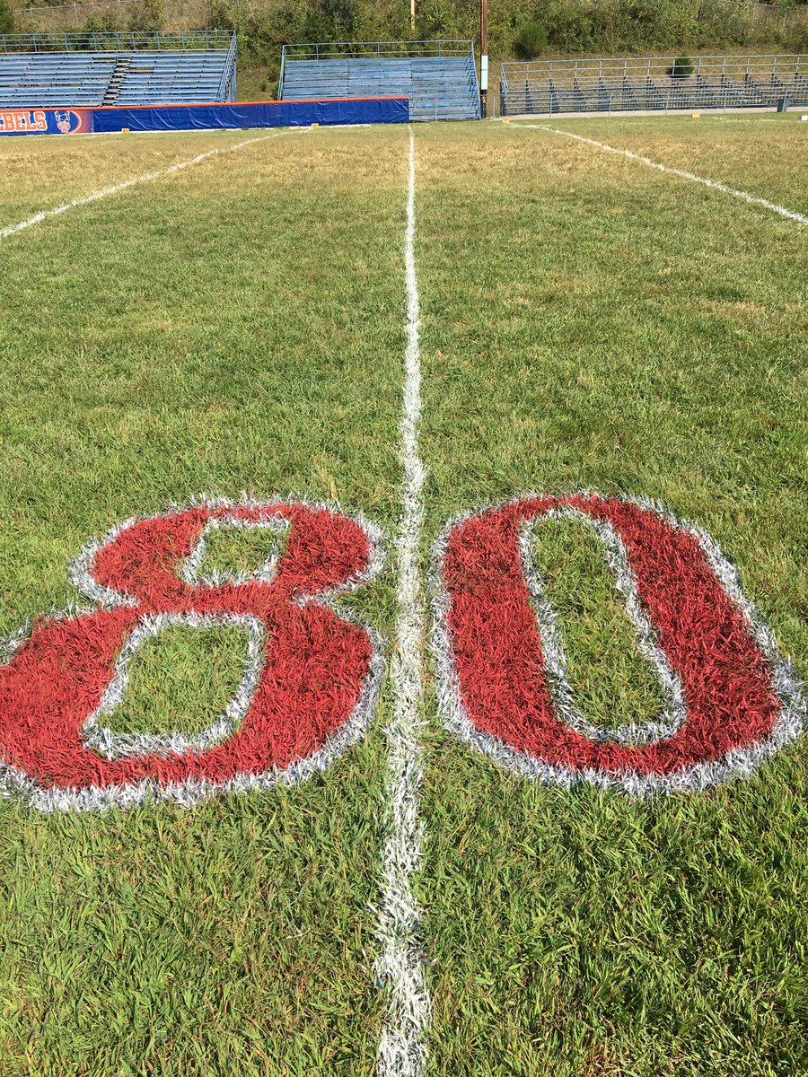walkermarsha's tweet photo. Tolsia adding some new artwork to the field plus honoring the memory of fellow Wayne county athlete Colt Adams and Roane County’s Alex Miller. https://t.co/QPyQc3tO68