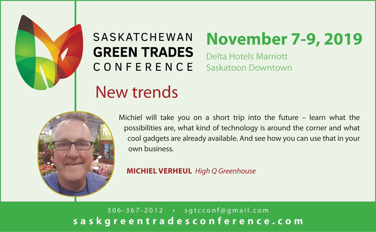 Check out the new trends and technologies at the 2019 Sask Green Trades Conference. 
saskgreentradesconference.com
#SGTC2019
