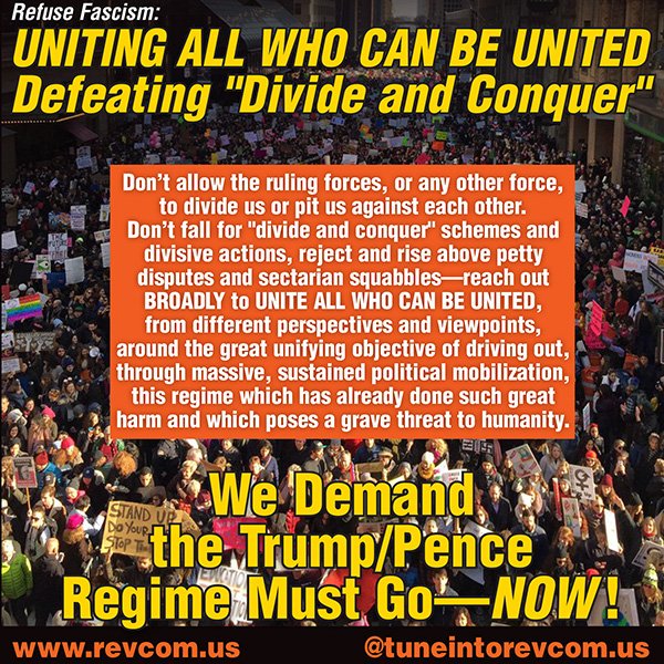 therevcoms's tweet image. #RefuseFascism:

Uniting all who can be united
Defeating the “Divide and Conquer”

We demand #TrumpPenceMustGo– NOW!