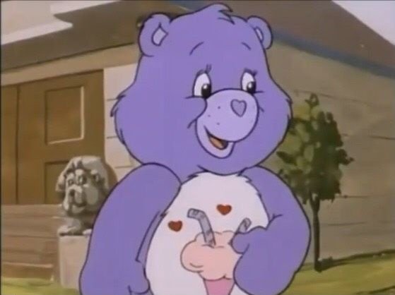 purple care bear with milkshake name