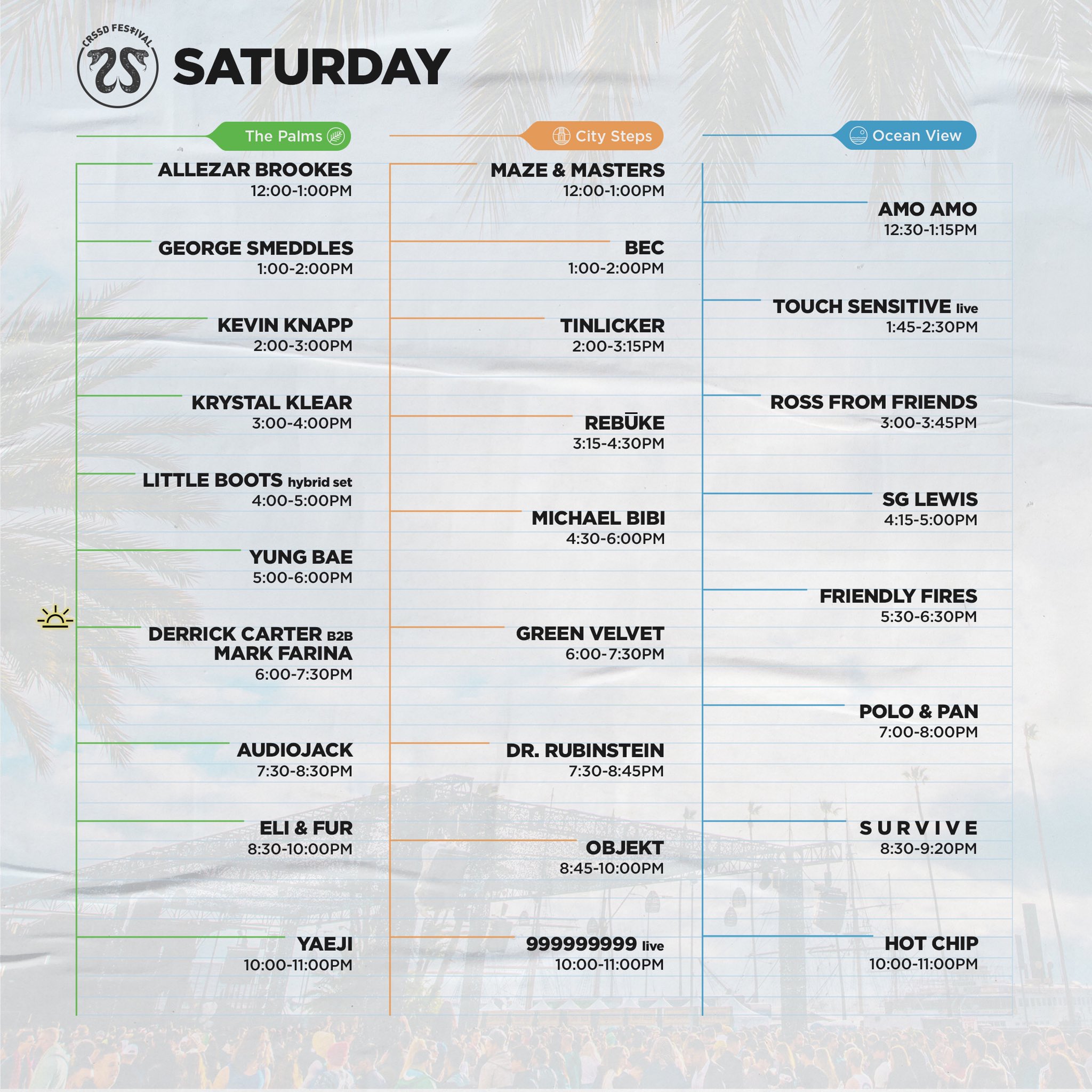 CRSSD Festival Fall 2019 schedule