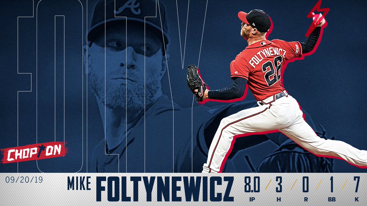 Braves's tweet photo. A BRILLIANT performance from @Folty25! ⚡️

#ChopOn https://t.co/0mbJzCfRzg