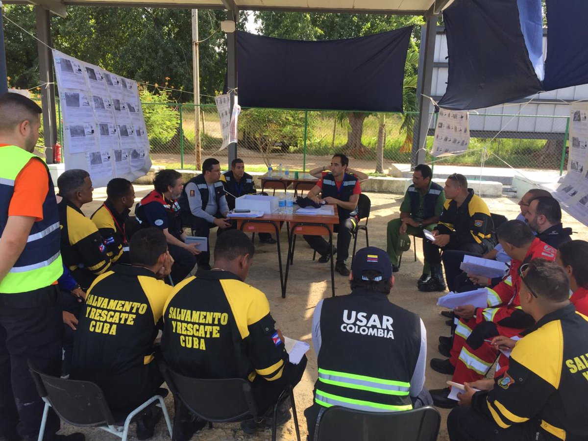 UNGRD's tweet photo. #Cuba| Finaliza con éxito Ejercicio de Simulación en #SIMEX2019 en donde el Equipo #USARCOL1 tuvo la oportunidad de intercambiar conocimientos como Equipo Clasificado de @INSARAG https://t.co/3hkOFCwHet