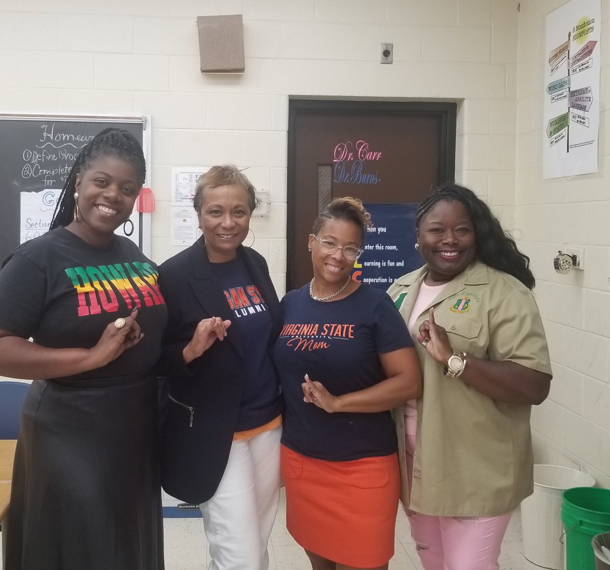 MadisonCougars's tweet photo. Our AKA’s are representing their HBCU’s today! 💗💚 https://t.co/L0D5PqbTbg