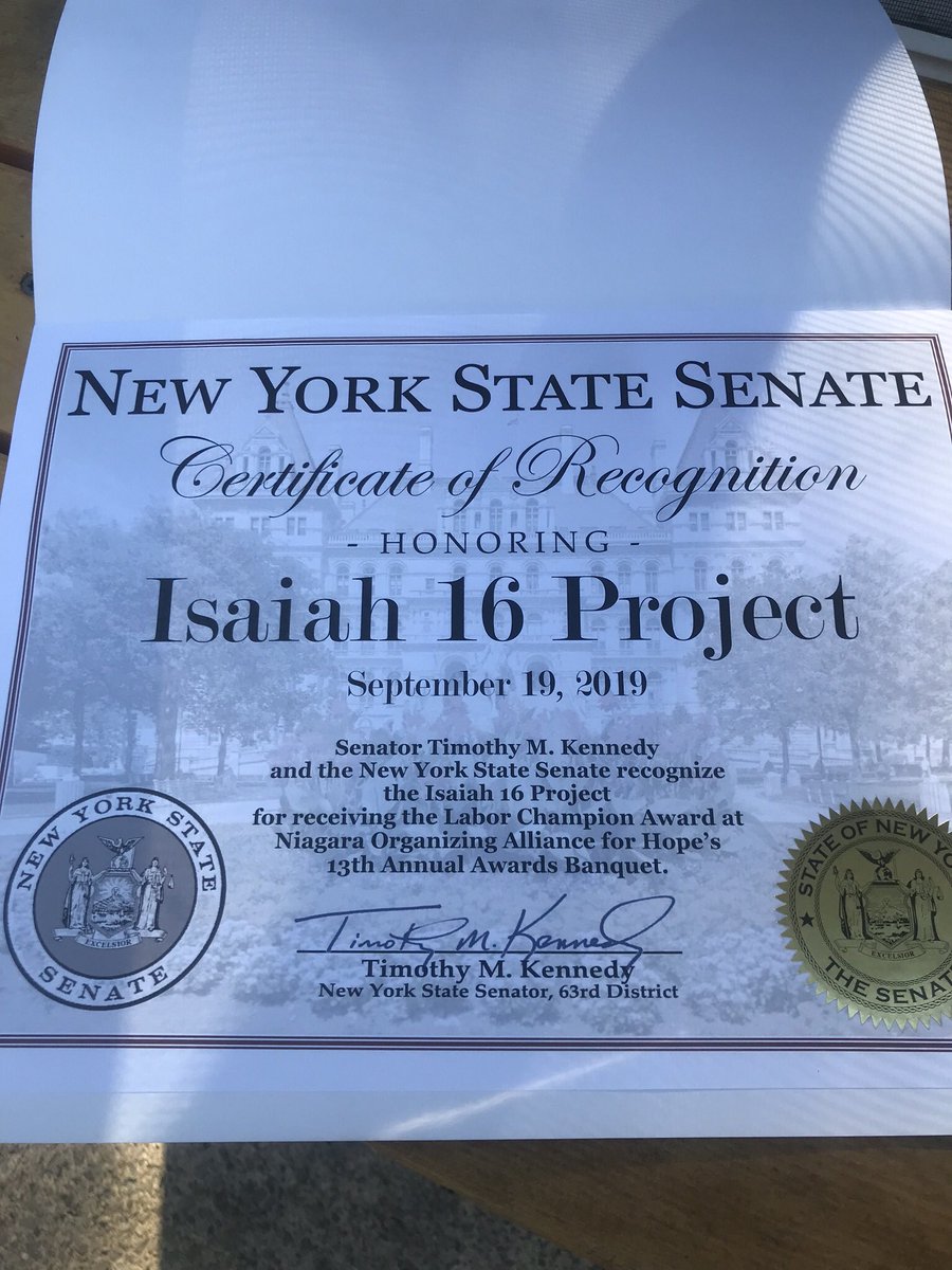 isaiah61project's tweet photo. IP61 is grateful for The Niagara Organizing Alliance of Hope (NOAH) honoring us with the Labor Champion Award! We are only as strong as our collective voices and actions! #careerjourney #buildingbridges #laboroflove https://t.co/vUsDspdLzT
