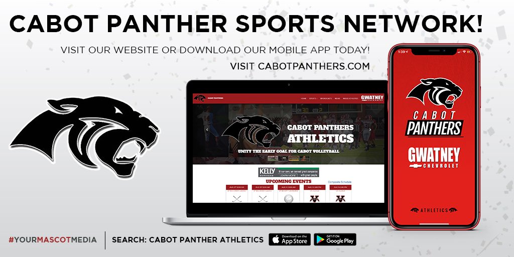 CabotAthDept's tweet photo. Big game tonight @ Panther Stadium! #PanthersvsPanthers @CabotFB
⏰ Kick off 7pm (Gate opens @ 5pm)
🎟 Admission $5
📻 @cool1047hits
📱 Cabot Panther Athletics App @MascotMediaTeam
🖥 https://t.co/EgCYXD56dj
If you can’t make it tonight, listen or watch the game live! https://t.co/ujGgFo8G7i