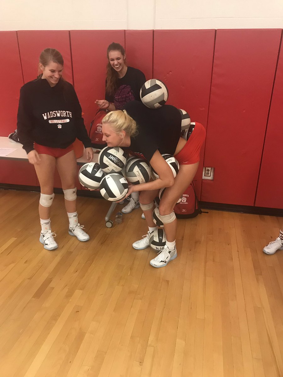 Becca dominating! Collecting 19 volleyballs. #volleyballmagnet