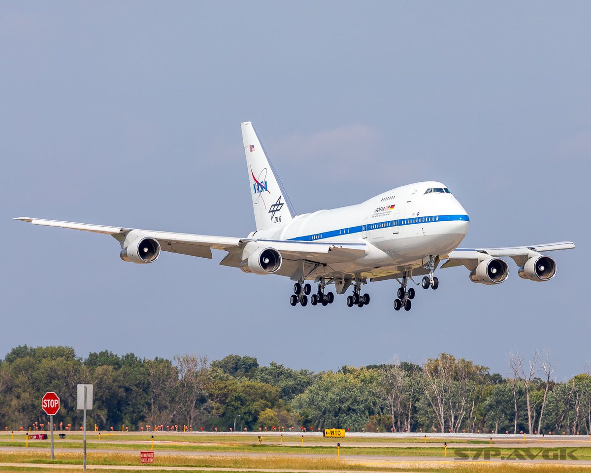 sixty7pixels's tweet photo. NASA's Boeing @SOFIAtelescope Boeing 747SP made a pit stop in Minneapolis @mspairport on it's Stuttgart to Palmdale flight today. Customs &amp; Fuel before taking off to Palmdale 3 hours later. #NASA747 #N747NA #avgeek https://t.co/CgEXwBfasY