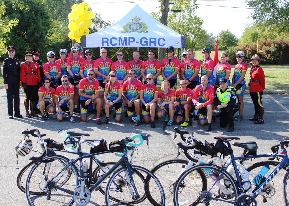RCMPONT's tweet photo. We are SO proud to have participated in #CopsForCancer #TourDeGH alongside our first responder brothers &amp; sisters @NiagRegPolice @HaltonPolice @OPPCommissioner @OPP_News @HamiltonPolice @NiagaraEMS #CopsDoingMore #CopsWhoCare ^JT https://t.co/k7jKaqFm4K
