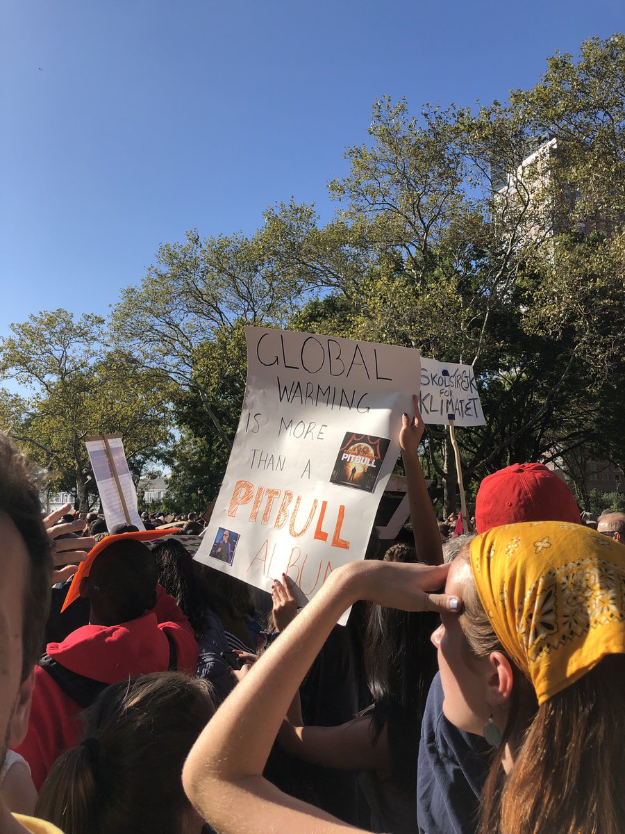 Poptastic's tweet photo. So many amazing #climatepop signs today at the #ClimateStrikeNY https://t.co/QY571DkP6Y