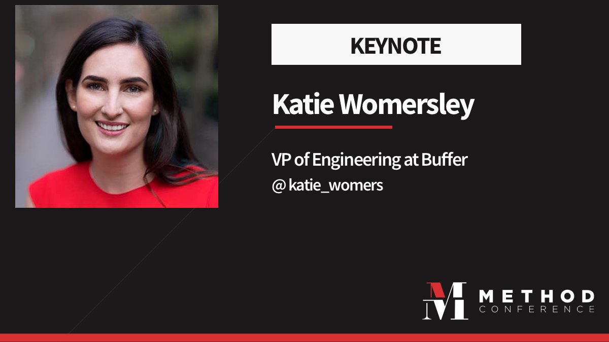 methodconf's tweet image. SPEAKER ANNOUNCEMENT
We&apos;re SO excited to announce our Keynote - VP of Engineering at @buffer (@katie_womers)

Tickets on sale later this year. Sign up to be notified.
methodconf.com
#MethodConf