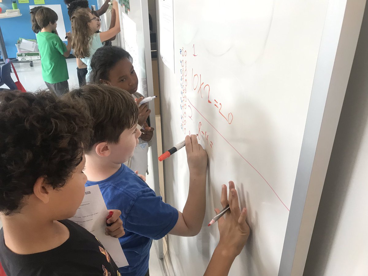 GoLemonheads's tweet photo. The whiteboards have been great collaboration zones for student groups this year! In math, the Lemonheads worked on exit tickets and presented their strategies and answers as a group. #LongfellowBears #WeAreD97 https://t.co/GSe8N3vYzC