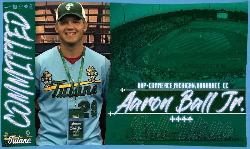 aaronball44's tweet photo. I am beyond blessed to announce that I will be continuing my athletic and academic career at Tulane University. Thank you to everyone who has made this dream a reality! Now onto the next step! #RollWave 🌊💚@jucoroute @The_Noah_Sharp @GreenWaveBSB https://t.co/j67eOxJwJC