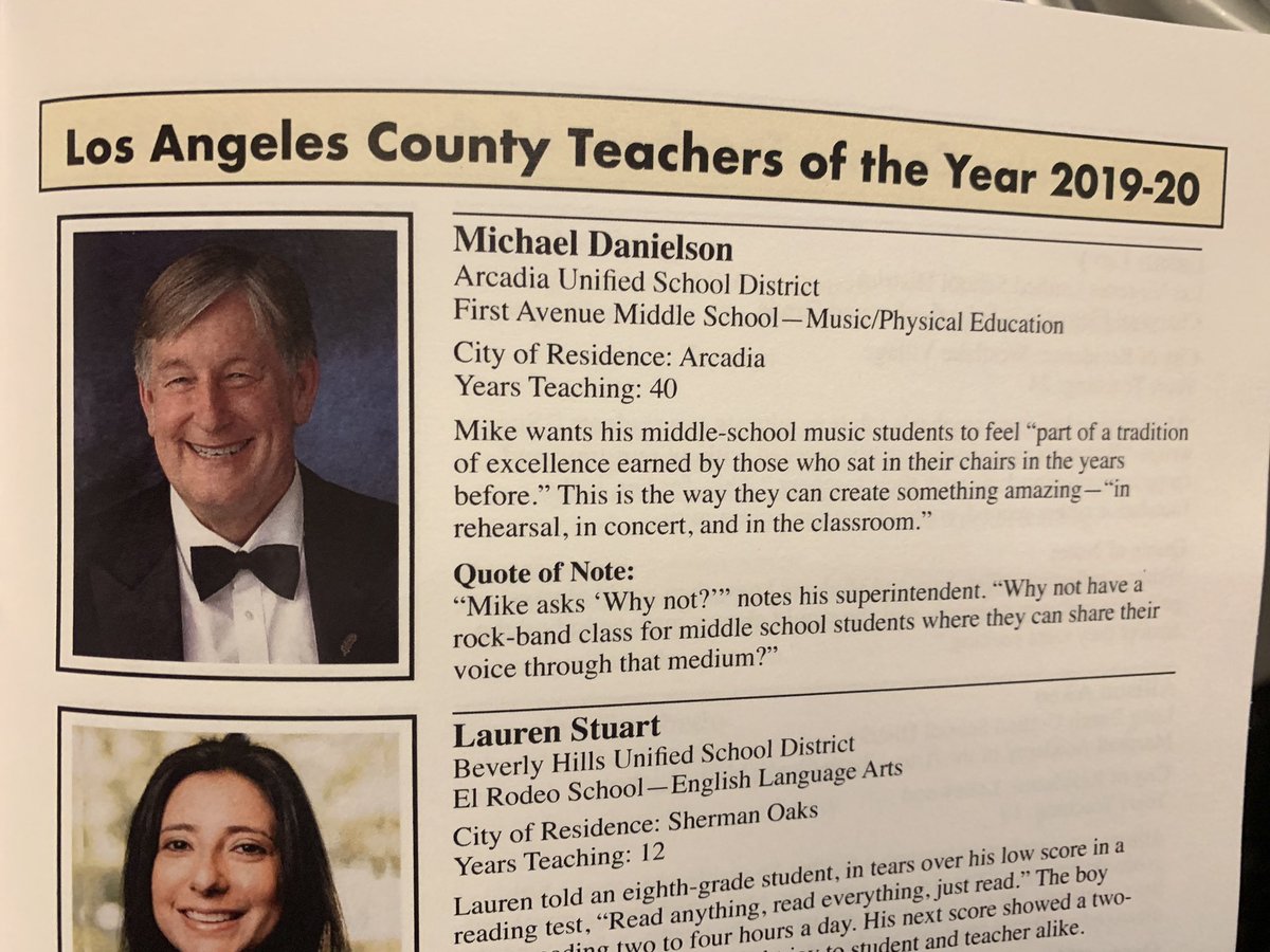 Congrats Mike Danielson for representing <a href="/ArcadiaUnified/">Arcadia Unified</a> at LACounty Teacher of the Year.