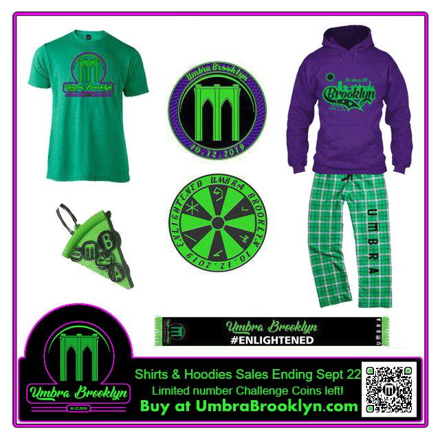UmbraBrooklyn's tweet photo. Yo, this Sunday, SEPTEMBER 22 is the LAST DAY to order shirts &amp; hoodies through the Umbra BK Shop, that's in TWO days! All other items will be available until inventory runs out: https://t.co/eaXaqJ7UjU
#ingressswag #ingressswagaddict #BKAnomaly2019 #NoSleepTillBrooklyn #ingress https://t.co/kWhgBWRWHK