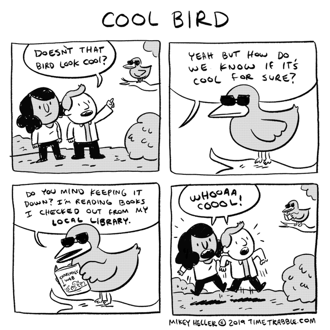 i drew a comic about a cool bird 