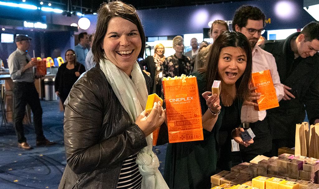 CoopFCL's tweet photo. Home Office employees went to the movies this afternoon and caught a sneak peak of our latest fall advertising campaign. Coming soon to a TV near you! 

👀 Look closely and you might catch a glimpse of one of the products featured. No, it's not theatre popcorn! #FCLlife https://t.co/gXlnRyvoSB