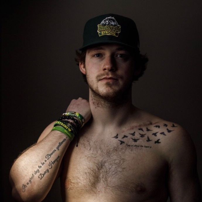 unsinkable's tweet photo. "I want to personally thank all the people who left a stick outside their door or supported us in any possible way. You all have filled my family’s heart with love when we didn’t have much left." @LittleSmitty269 #humboldtstrong #16 https://t.co/KkXCAeV4CB