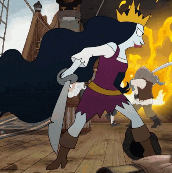 Booplesgear's tweet photo. So I'm watching the 2nd season of Disenchantment on Netflix and BRUH. QUEEN OONA HAS GOTTEN SUCH A GLOW UP, LIKE OH MY GLOB ISN'T SHE GORGEOUS AS A PIRATE QUEEN OR WHAT?! LIKE SHE LOOKS SO HAPPY AND HER MANE BE POPPING! #Disenchantment #Season2 #QueenOona #glowup #BeforeAndAfter https://t.co/9dGomVVfVw