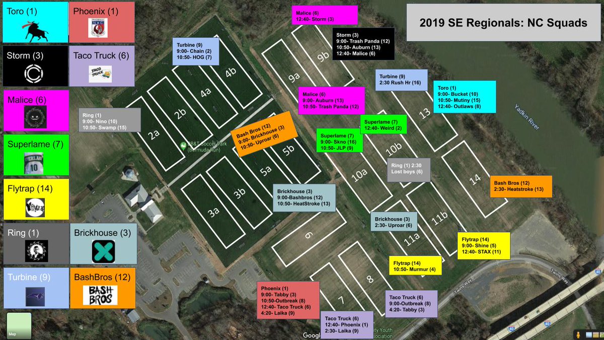 TurbineUltimate's tweet photo. We made an @UltiMans-style map for NC squads at SE Regionals!
Come see us!
@ToroUltimate @CLTstorm @MaliceUlti @FlytrapUltimate
@ringultimate @BrickhouseUlti @TurbineUltimate @PhxUltimate @TacoTruckNC
#NCUltimate #NCPride https://t.co/UnYKu6yvUX