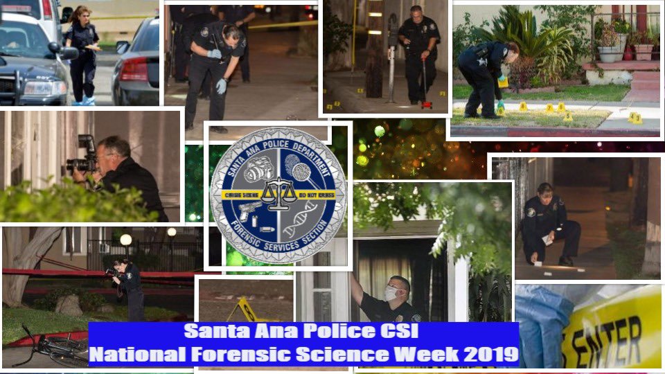 SantaAnaPD's tweet photo. In honor of #nationalforensicscienceweek 🔬join us in recognizing #SantaAnaPD Forensic Services Section! #CSI plays a very important role and we thank you for your dedication & hard work! #SAPDCSI #ScienceRules #CSIWeek #crimescene #WeAreSAPD #Station31 https://t.co/prPmrFZ6LM