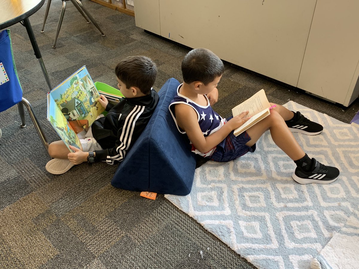 Students in 2A have been exploring our classroom library and reading with their classmates all week.