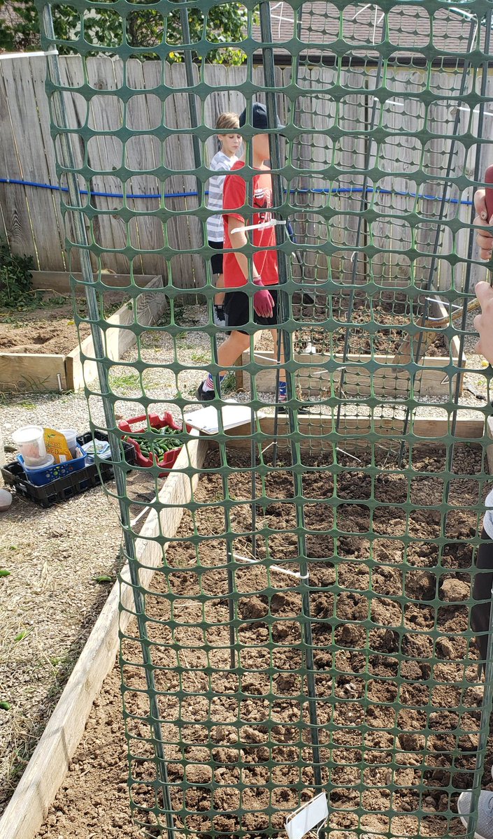hbryant6th's tweet photo. Working hard to loosen the soil in our raised beds so that we are ready to plant fall crops next week! It's all about creating the best environment for root systems to thrive! @jtsdnixa https://t.co/iyl6Pqe1ys