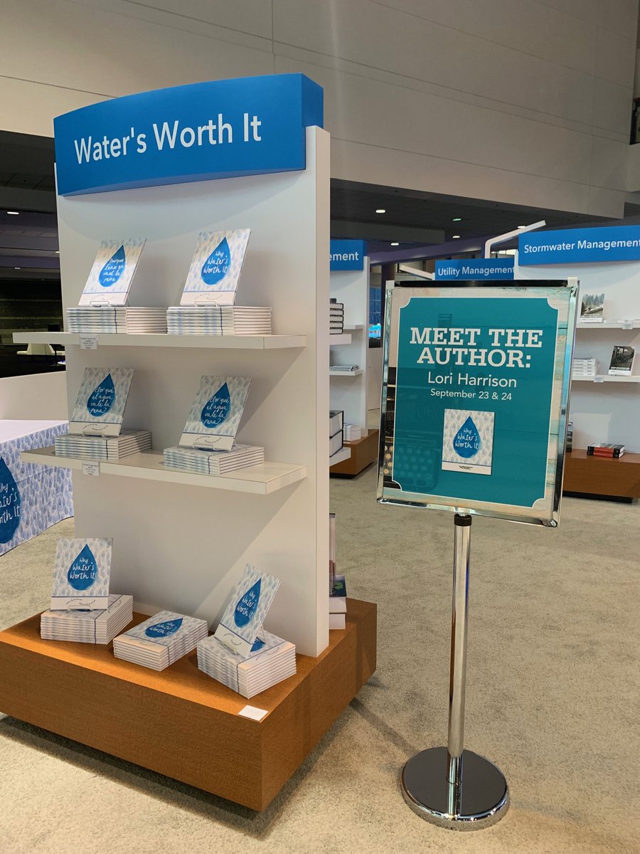 labharrison's tweet photo. Finally made it to #WEFTEC19 &amp; it’s a good thing...looks like I’m signing some books on Mon &amp; Tues 😍 A dream come true! Hope you’ll stop by...we’ve got lots of new goodies this year! Bookstore opens Sat @ 8:00 a.m. #watersworthit https://t.co/n0neRL6QlE
