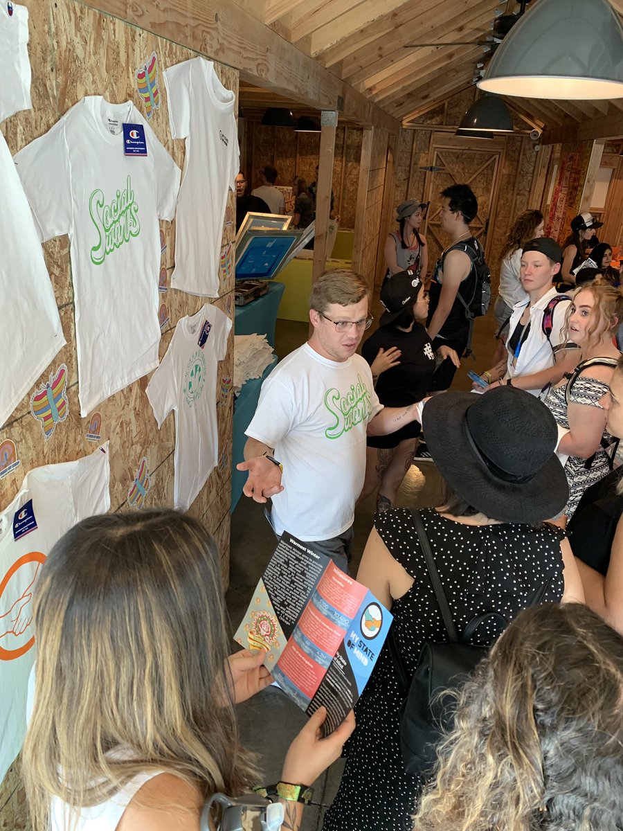 SocialWorks's tweet photo. Vegas, we’re not done yet! Catch us all weekend long from 2-5PM at @lifeisbeautiful! We’re talking all things #MyStateofMind at Gather House. Custom #MSOM x @lifeisbeautiful screen printing, therapeutic coloring butterfly walls, fun giveaways + more! https://t.co/Djpppkkvfp