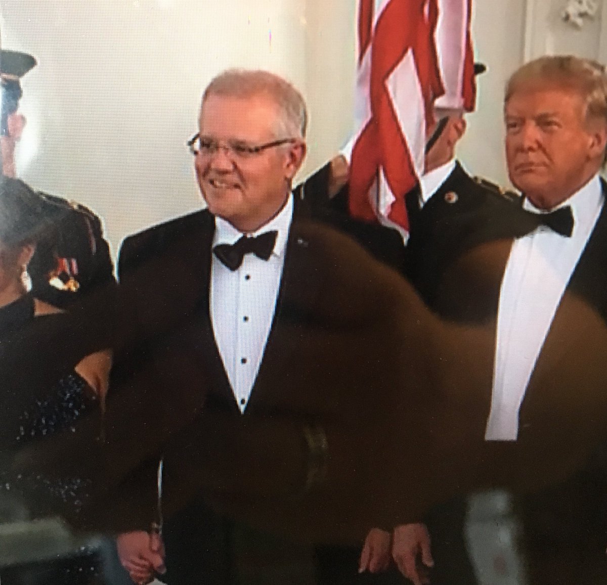 SAHuddo's tweet image. Deploying #DaggyDad diplomacy with @ScottMorrisonMP’s bow tie having a shocker!!