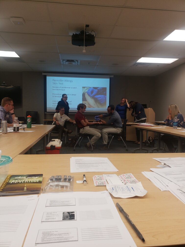 NPT_PharmD's tweet photo. Many thanks to @BBookstaver_USC and everyone involved in the @PCN_Allergy certification program. What an awesome Friday afternoon spent with students, residents, and fellow pharmacists throughout Northern Michigan https://t.co/vH6P6UsguI
