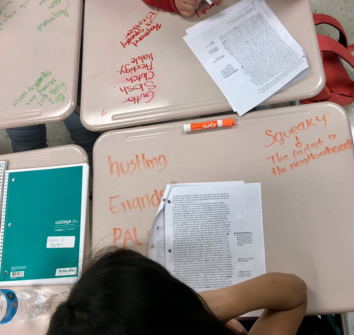 OurKennedyWorld's tweet photo. Ms. Hurley’s #ESOL 5 class #annotatingtext on their desks! #greatteachers #studentleaders #education https://t.co/neoOfflK8H