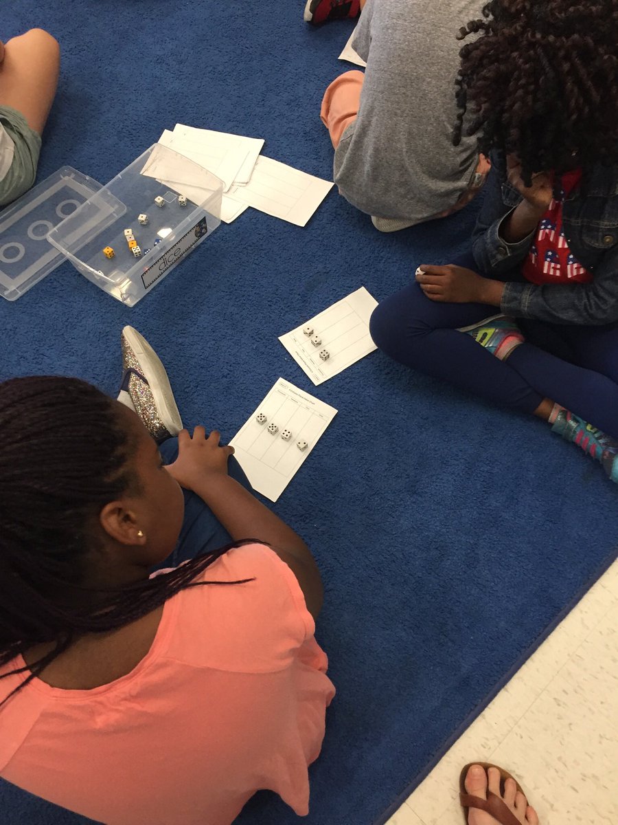 ahearnachievers's tweet photo. Gr 4 Ss play “Roll it!” 🎲🎲🎲🎲(named by Oduwa). Ss roll one die, choose a place value, and repeat until their 4-digit number is complete...🤞🏼to get the bigger number. #ocsb_math #fridaymathgames @StBenedictOCSB https://t.co/LX52I3UgmK