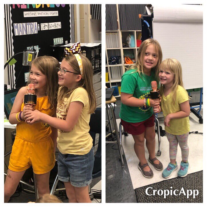 MrsCraigsClass's tweet photo. Look at the smiles on those faces! Who knew singing about the States of Matter could be so much fun! Science Karaoke will be happening again soon! #sciencekaraoke #duets #markersformicrophones #bluffparkisthegreatestschool #2ndgradetribe https://t.co/gSL3jSkb8k