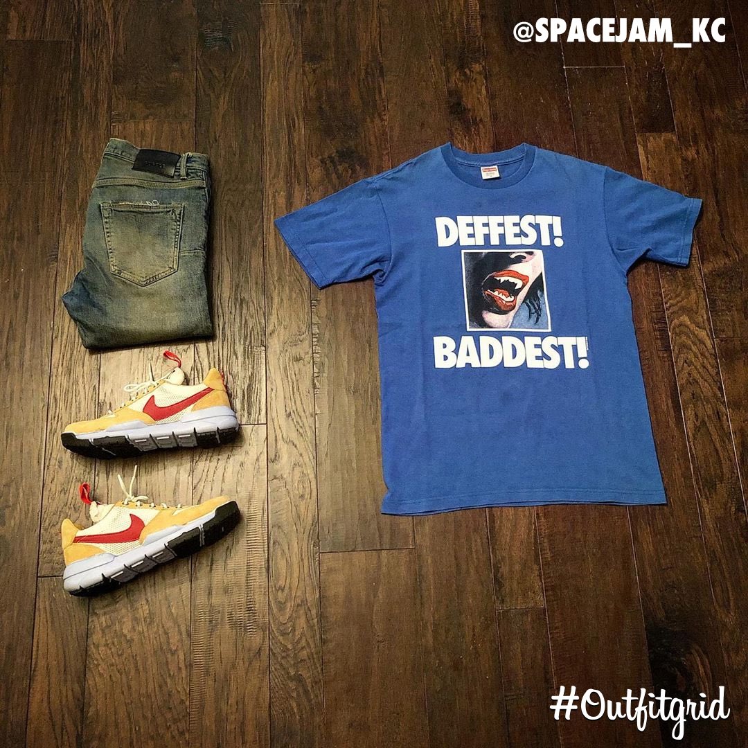 outfitgrid's tweet photo. Today's top #outfitgrid is by @spacejam_kc.
▫️ 2009 #Supreme #Tee
▫️ #PurpleBrand #Denim
▫️ #Nike x #TomSachs #MarsYard #Overshoe (Cut) https://t.co/rVeSjchj5B