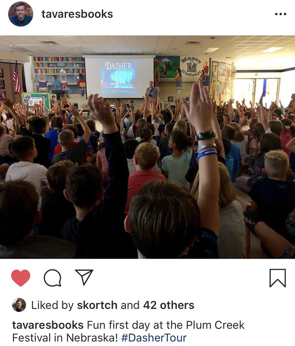 MaxeyElementary's tweet photo. Author Matt Tavares shares his visit to Maxey with his Insta-followers! #DasherTour https://t.co/39gs6LWNtW