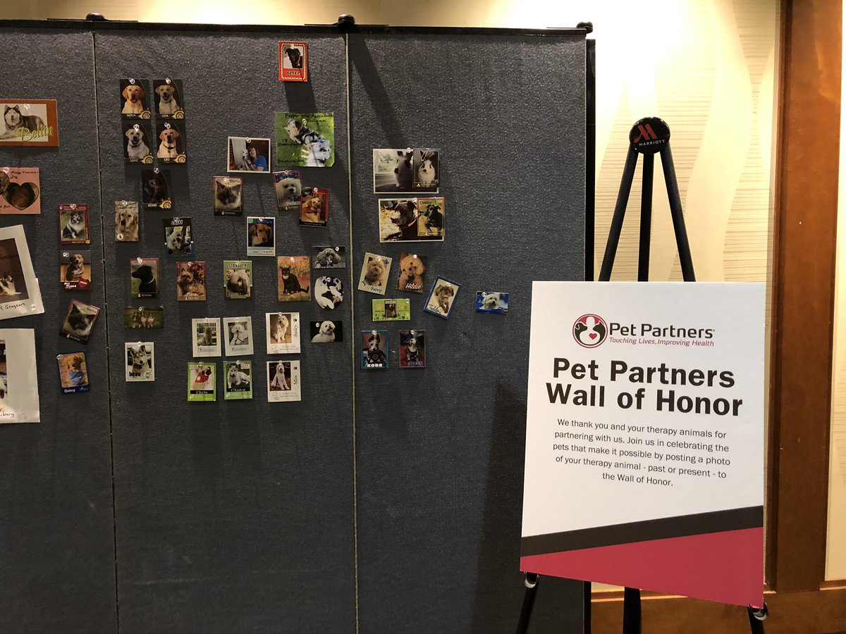 pet_partners's tweet photo. Our Wall of Honor celebrating so many of the amazing therapy animals who have touched lives. We’re grateful to support them and their handlers. #PetPartnersConference #PartneringWithAPurpose https://t.co/TYkhpcu66w