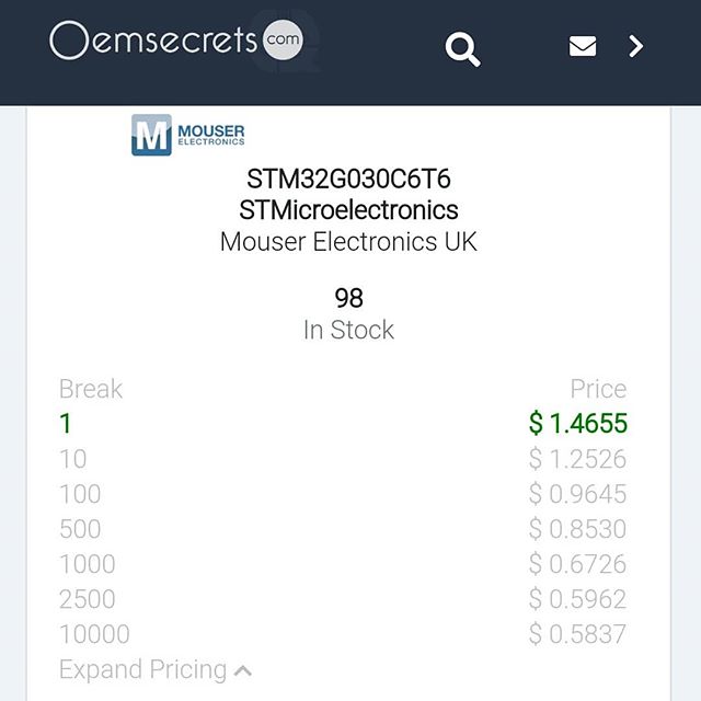tamhanna's tweet photo. #thismeanswar. #STM32 in #8pin #so8 housing, press release claims STM32G030J6 costs 31 US cents at 1k. 64MHZ CPU, 8KB RAM, 32KB Flash and an #adconverter come. Furthermore, the #stm32g family is also available in larger housings with more #GPIO.…
📸 https://t.co/nIallzxhFh https://t.co/tW5KK24eQA