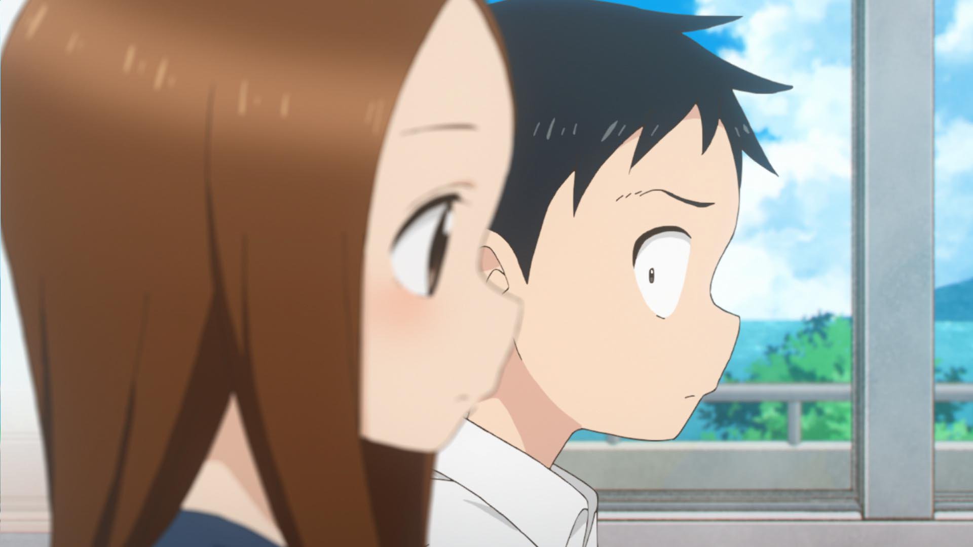 Tvアニメ からかい上手の高木さん 公式 9話 お悩み いつもと少し様子の違う高木さん 放課後神社に一人でいるところを 西片くんが声をかけると 今日一回もからかわれてない という西片くんらしい理由で心配してくれていて 高木さんも落ち込ん