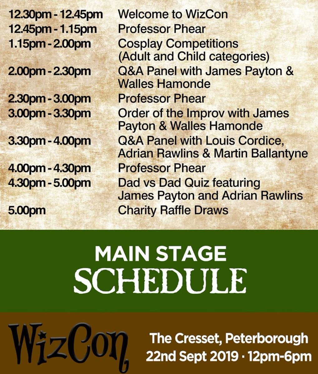 MrJamesPayton's tweet photo. Tomorrow. 12pm. @TheCresset. @louiscordice @WheresWalles #AdrianRawlins @JamesPayton @AndromedaTalent.

@Wizcon.

Be there. https://t.co/S7tTHQVh3p