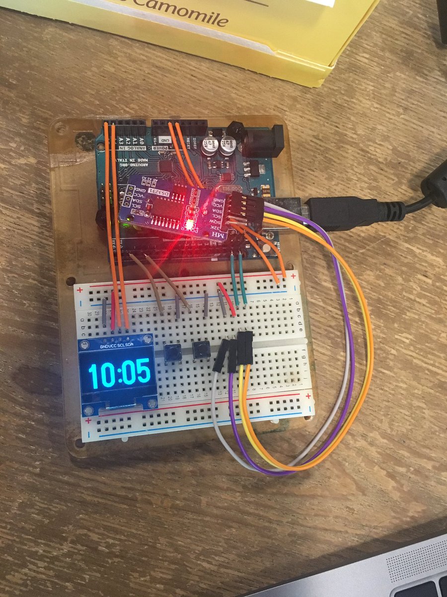 wutania's tweet image. started playing around with @arduino two months ago and made my first #watch 🥰 bulky but customized and it works and it sparks joy ✨#periodtracking