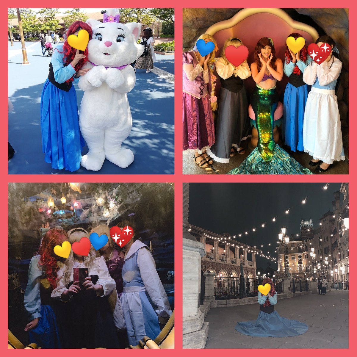 遥和 昨日友達4人でdハロ行ってきたお 私はアリエル私服ver めっちゃ楽しかったぁー 本家のアリエルにも会えて嬉しかった 可愛いすぎるよ また行きたいなー ディズニーシー ディズニープリンセス Dハロ仮装19 アリエル ベル