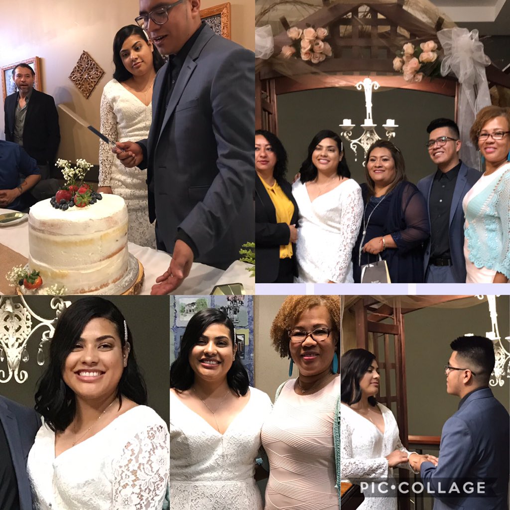 Who would have thought  15 years ago my 4th grade ESOL student would become my goddaughter.  Now I have gained a godson as they joined in Holy Matrimony today! #mommymoments