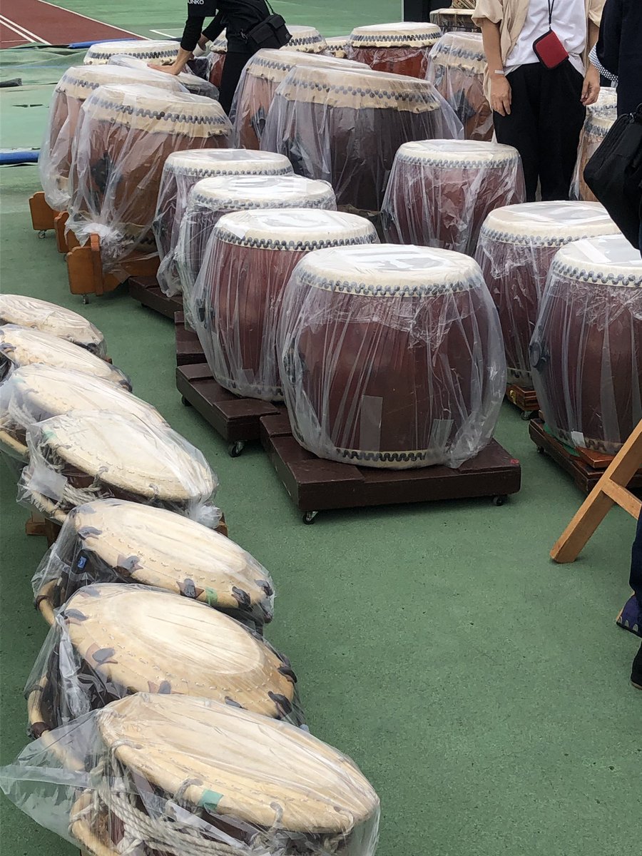 mitotaiko's tweet photo. 来週28日からはじまる いばらきいきいき国体の、リハーサルです！

和太鼓の雨対策もバッチリ！ https://t.co/vCbtpm7vvb